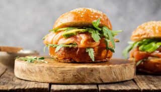 Salmon Avocado & Pineapple Burger