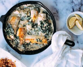 Salmon Stew with Spinach