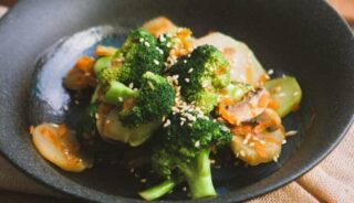 Shrimp with Broccoli and Rice Garnish